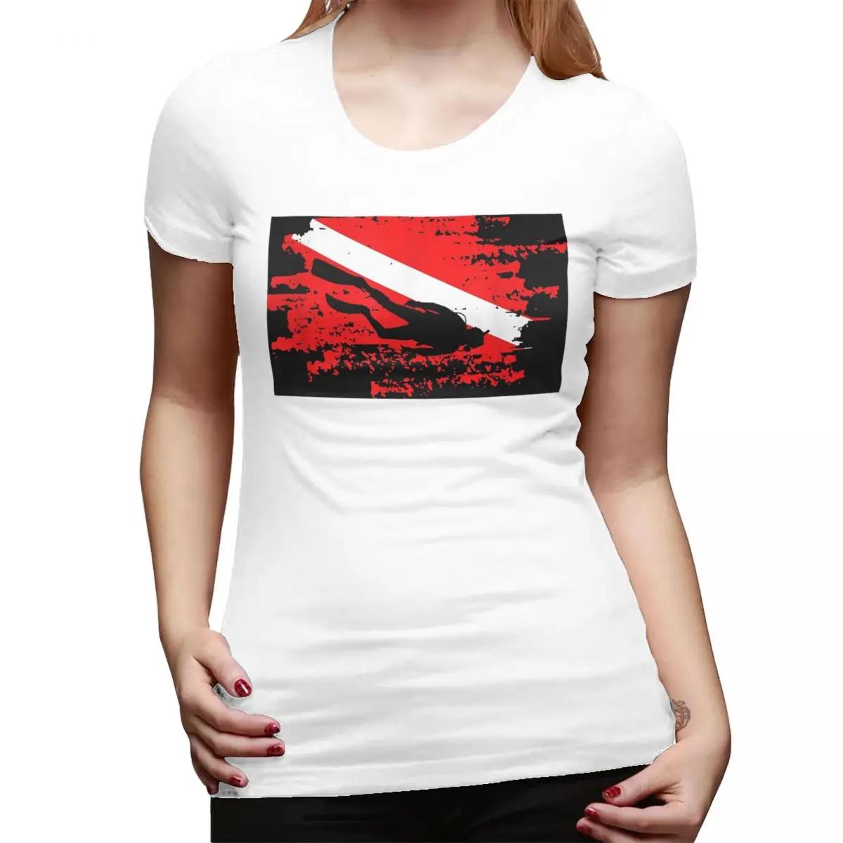 

Scuba Diving Diver Down Flag Marine Diver Dive TShirt for Women Streetwear T Shirts Womens Short Sleeve Summer Clothes Tops S