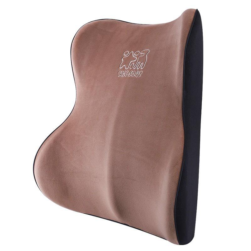 Car Neck Pillow Lumbar Support Cushion Driver Seat Memory Foam Ice Silk Cover