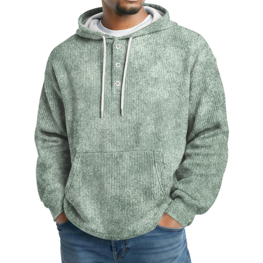 Men's Knit Hooded Sweatshirt Casual Long-Sleeve Sweatshirt