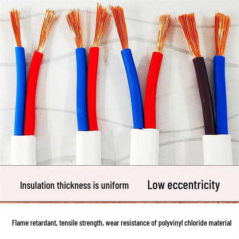 Zhujiang Flame-Retardant Copper Core Cable, White Sheath, ZC-RVVB 2x1, Options: 1.5, 2.5, 4, 6 sq mm (National Standard).