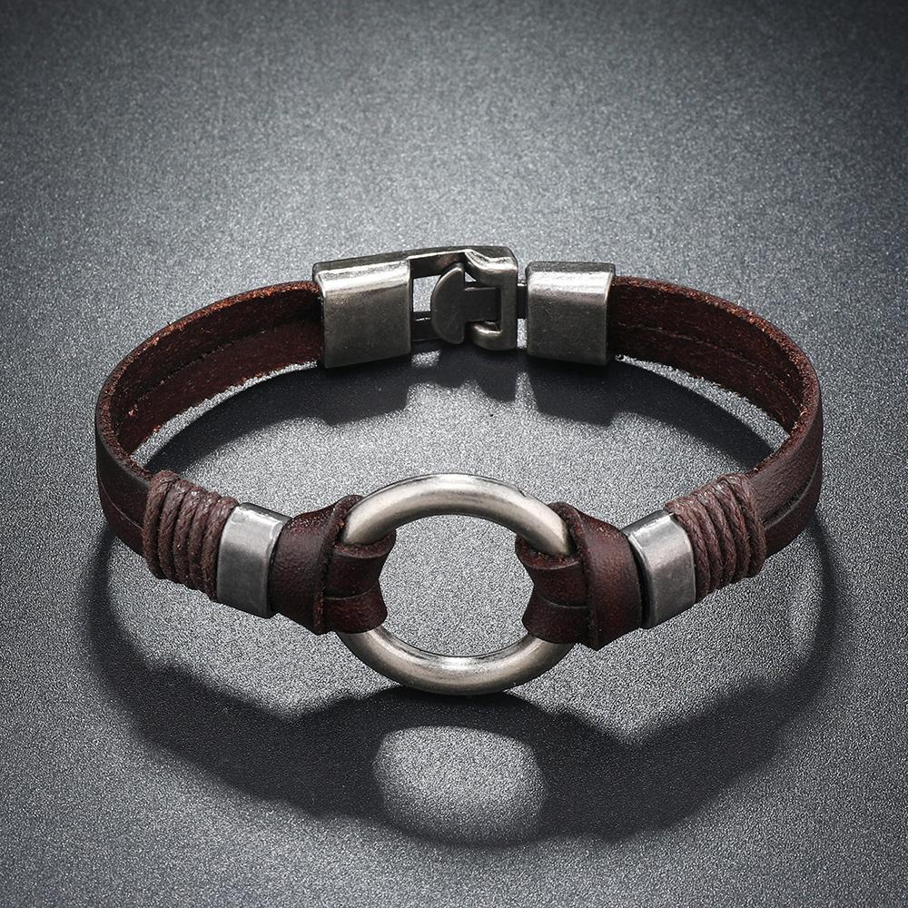 Handgefertigtes Echtlederarmband für Männer und Frauen, Schlichtes Armband