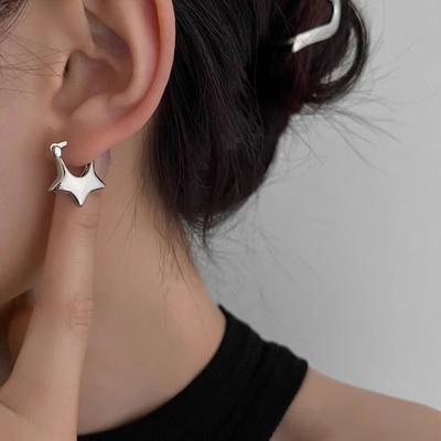 Simple Versatile Niche Design Sense Star Earrings Female Earrings Simple Wind INS Cold Wind Temperament Earrings Elegant Accessories Classic Jewelry