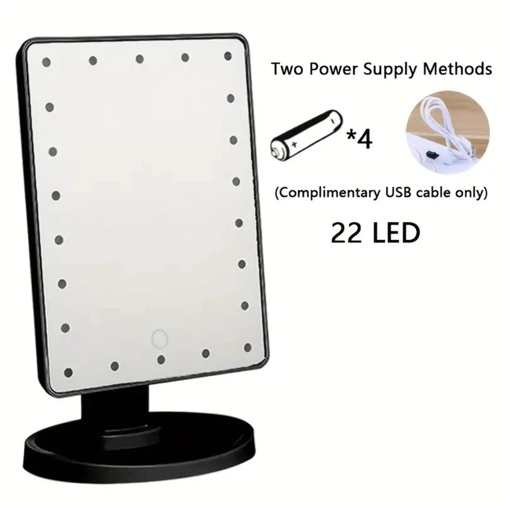 1PC-LED desktop makeup mirror, night light touch sensitive design, 360 degree rotating storage, creating a perfect makeup look