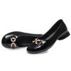 Peas Shoes Women Non-slip Large Size Shallow Mouth Women Spring Shoes Middle-aged Patent Leather Women Shoes