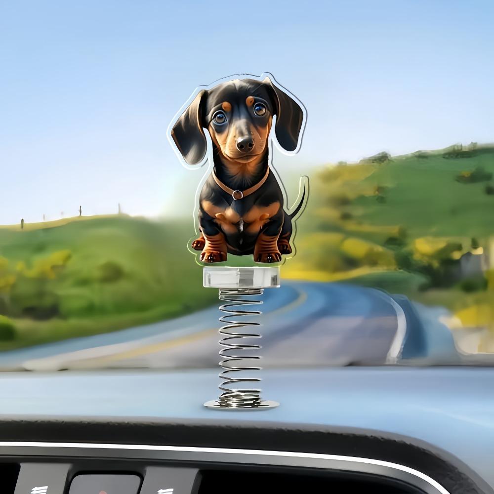 Autospielzeug, schwingender seidiger Hund, Kopfschüttelnde Puppe, Auto-Ornament – Federschwing-Ornament für Fahrzeuge, Schreibtisch und Fahrrad, Dekoration, lustige Geschenke