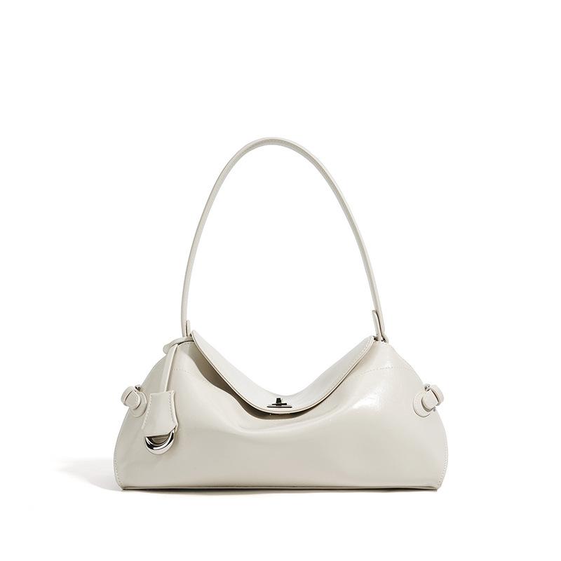 Girls Commuting Shoulder Bag Cowhide Guangzhou Luggage Versatile Niche Style High-end Leather Underarm Bag