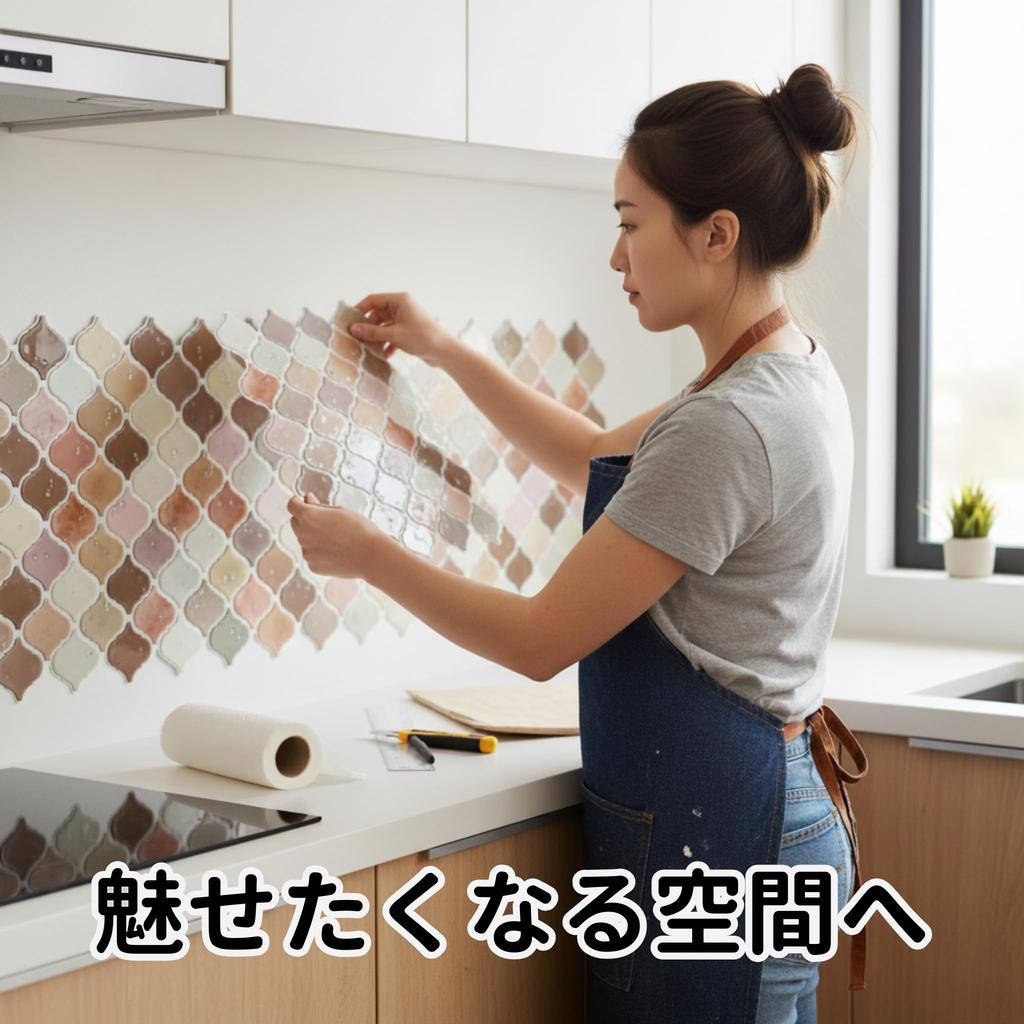 Golspia Moroccan Tile Stickers for Kitchen, Waterproof, Beige, 10 Sheets
