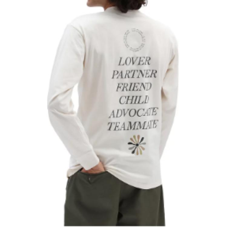 Vans Divine Energy Printed Crew Neck Long Sleeve T-Shirt Unisex Tops White VN0A7SN13KS