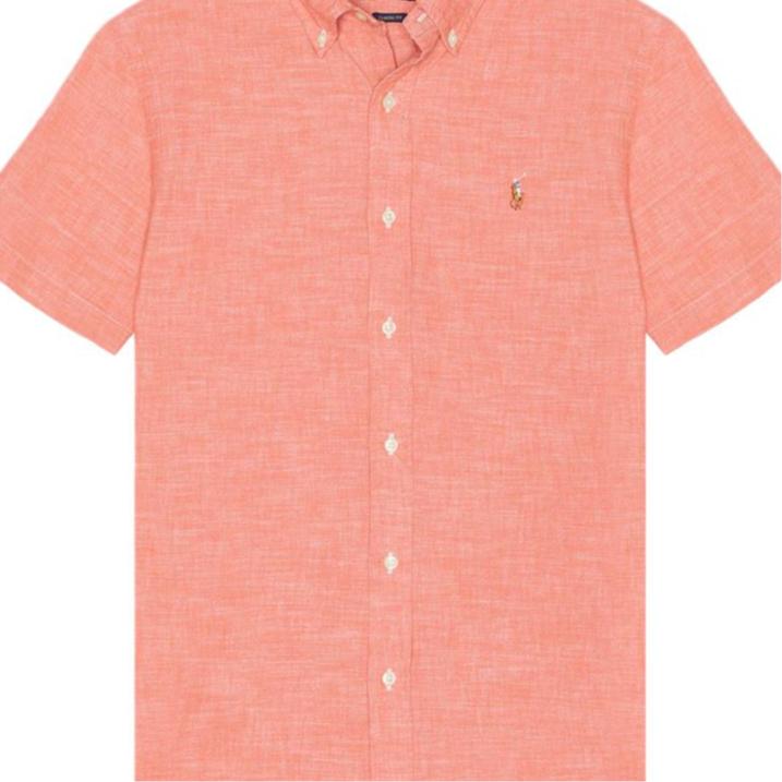 Camisa de Manga Corta de Botones Sencillos con Logo Bordado Polo Ralph Lauren Camisas para Hombre Rojo Náutico 710842642-005