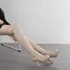 Women's high-heeled boots, sexy European and American style autumn and winter new waterproof table, fine-heeled large-size knee boots