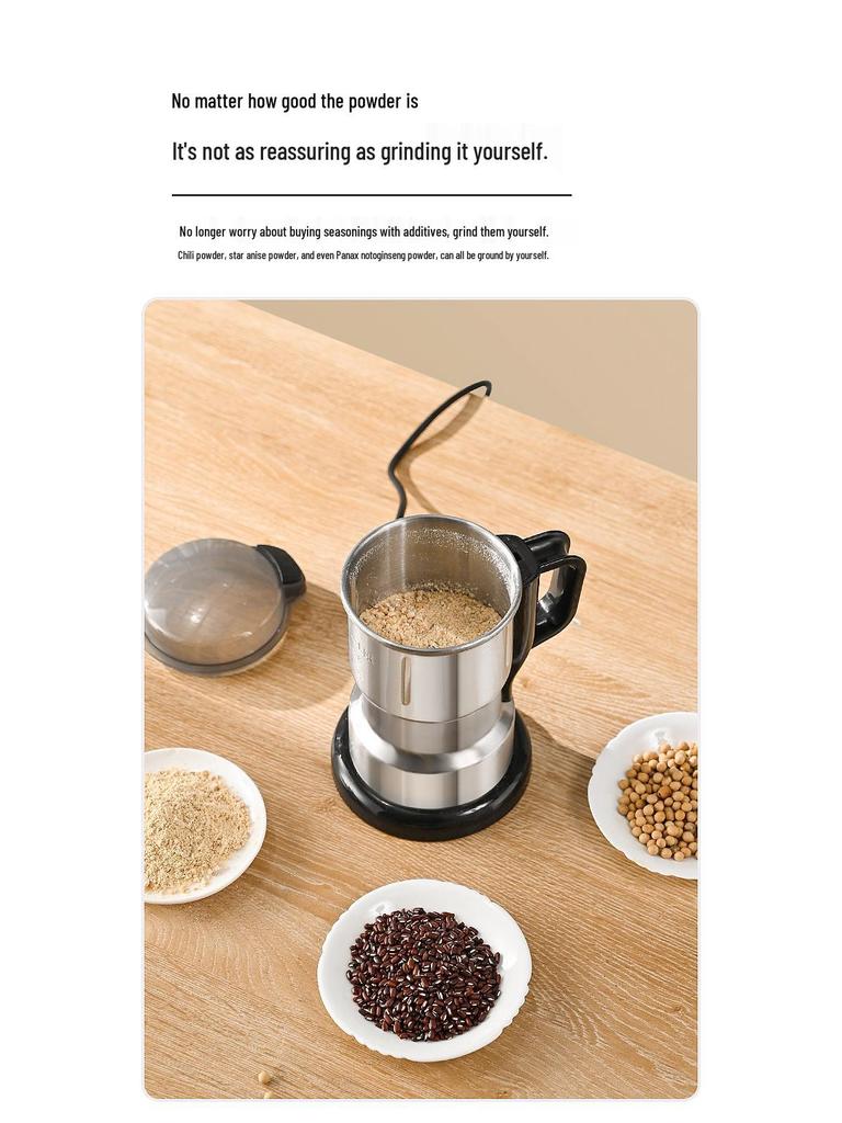 Stainless Steel Electric Grain and Cereal Grinder, Wall-Breaking Machine