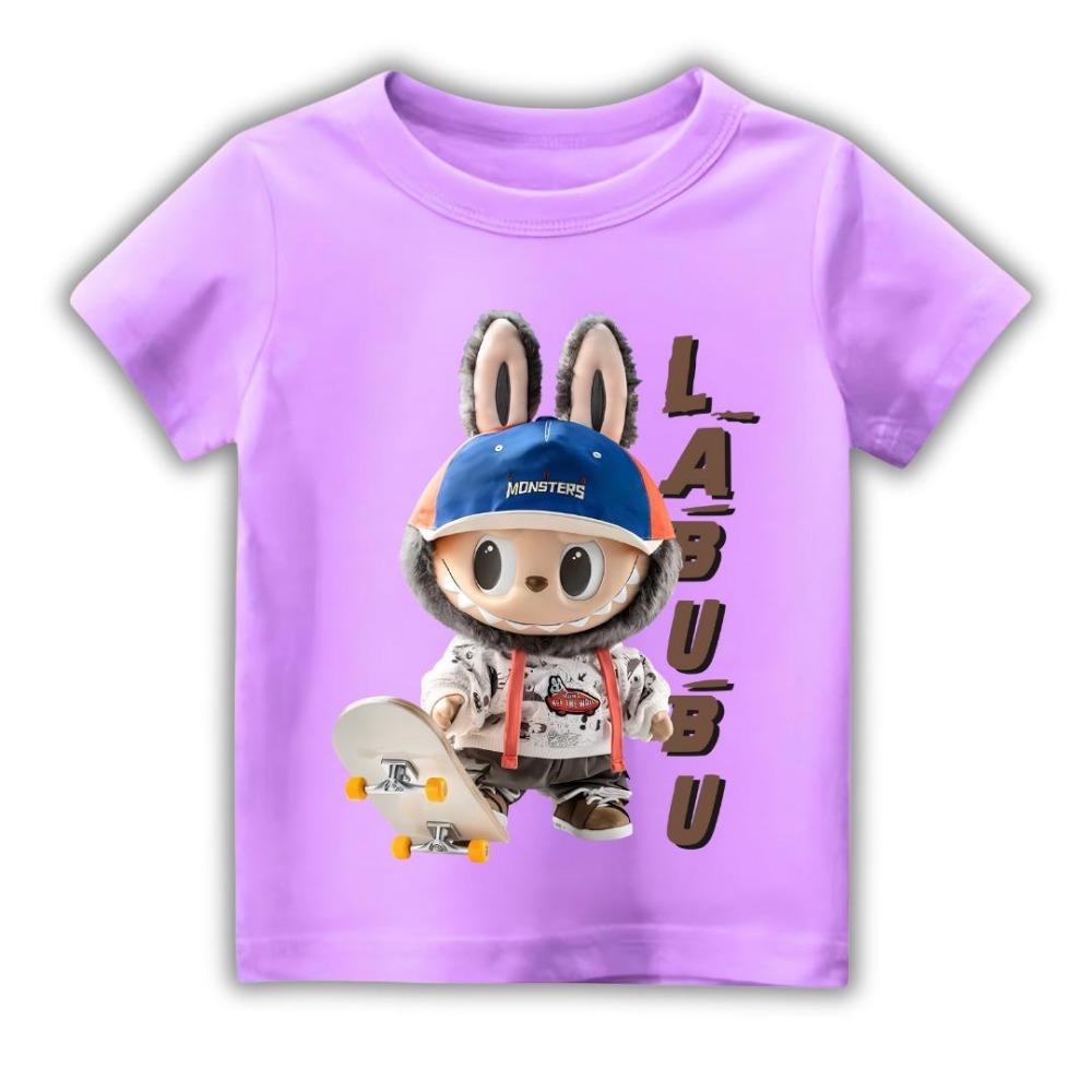 LABUBU Exquisite Printed Children's Short-sleeved Cute Casual Style T-shirt Unisex