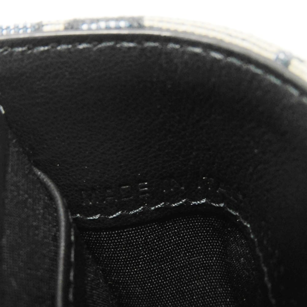 Used 10656 Oblique Jacquard Compact Wallet 2OBBC110YSE_H05E 7942 Black Japan Exclusive Logo Cotton Beige Unisex from