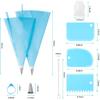34PCs Cake Decorating Kit–Piping Bags and Tips Set With 24 Stainless Steel Piping Tips,2 Reble Silicone Piping Bags,3 Smoothers, 2 Couplers,2 Bag