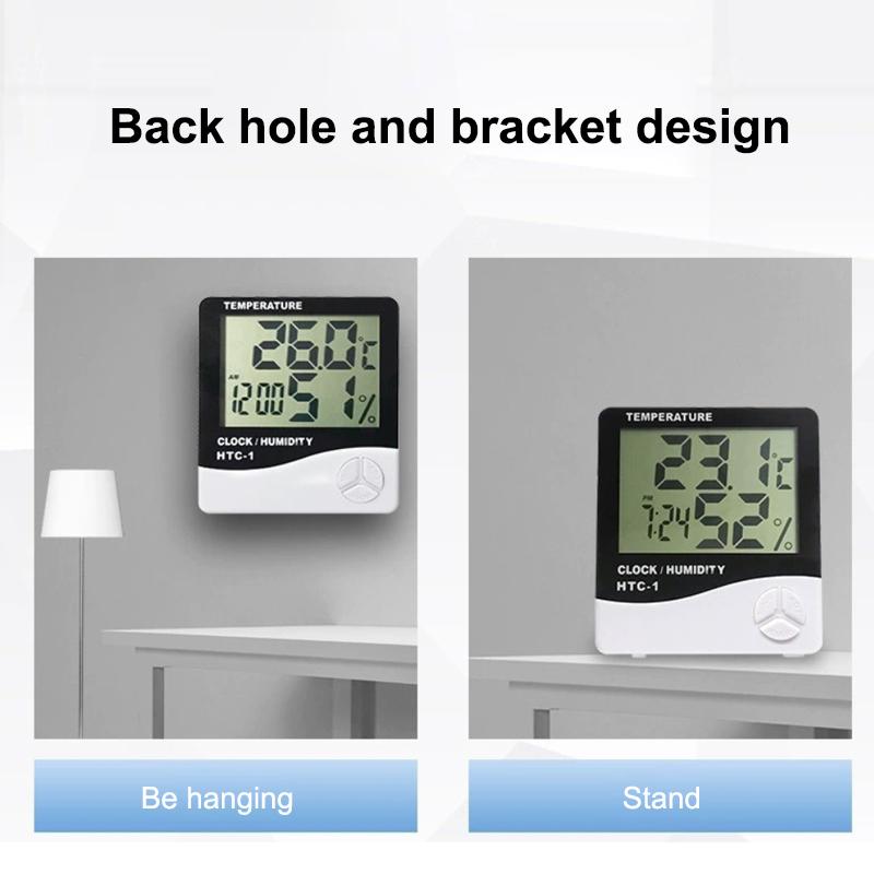 Household Temperature Humidity Meter Digital Clock Alarm Clock High Accuracy Indoor Hermometer