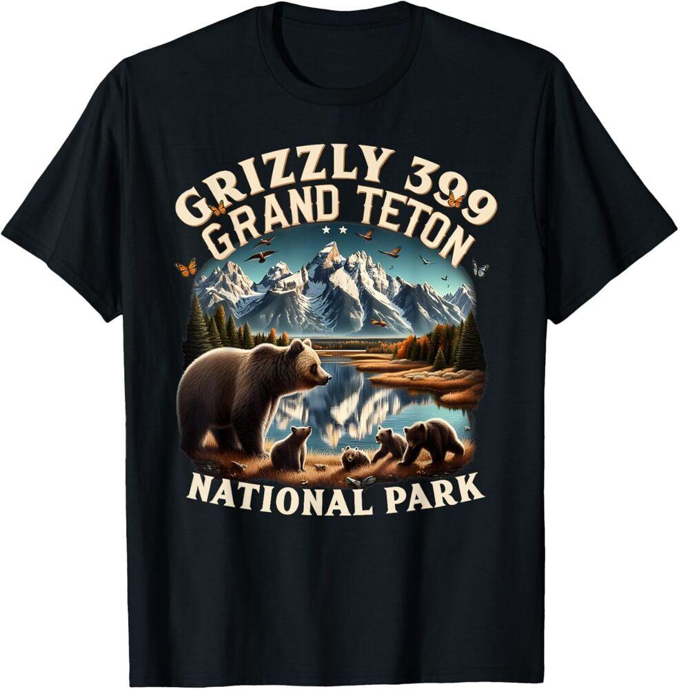

Retro Wild and Free Grand Teton National ParkGrizzly 399 Bear T-Shirt XL