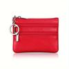 Porte-monnaie en cuir véritable pour femme, Mini pochette en peau de vache, Mini portefeuille avec chaîne