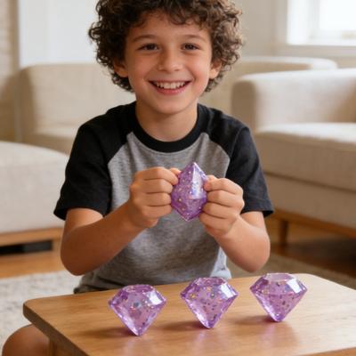 Glitter Transparent Rhinestone Squeeze Toy Anxiety Relief Rhinestone Sensory Toy Slow Rising Stress Toy Students Office Workers Gift