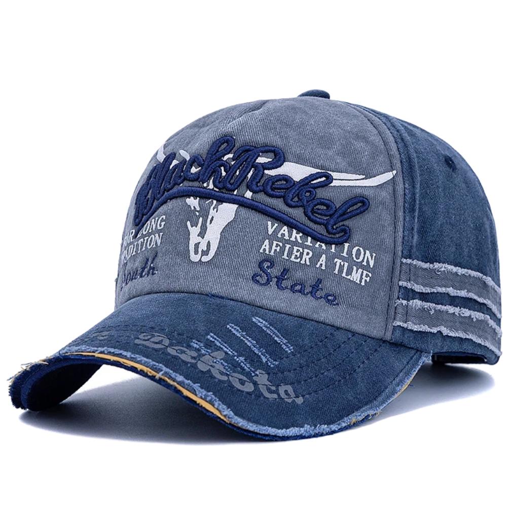 Hot Sale Unisex Premium Washed Vintage Cap Cow Head Pattern Baseball Caps Men Women Outdoor Sports Hats Cap