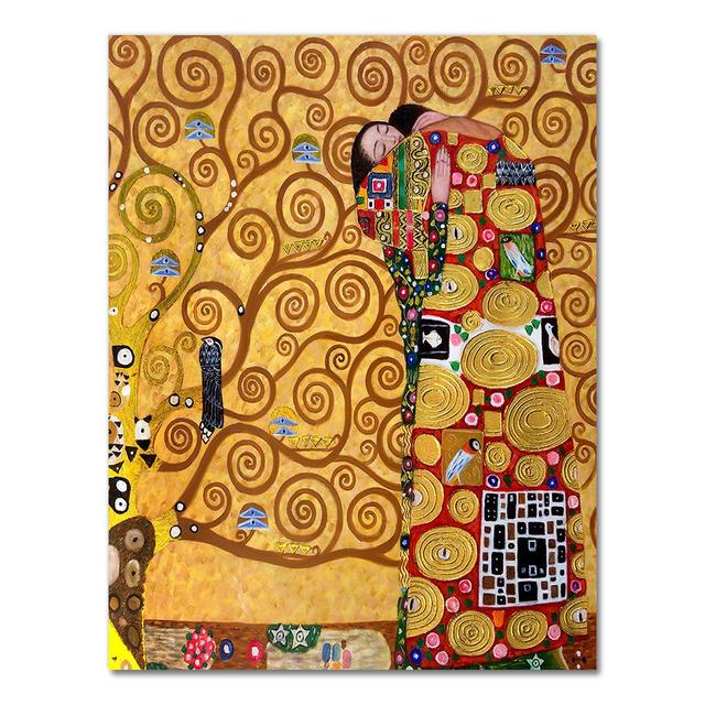

Выполнение Густава Климта, репродукция картины маслом на холсте, художественные постеры и принты, скандинавская настенная картина для гостиной без рамки 21*30cm