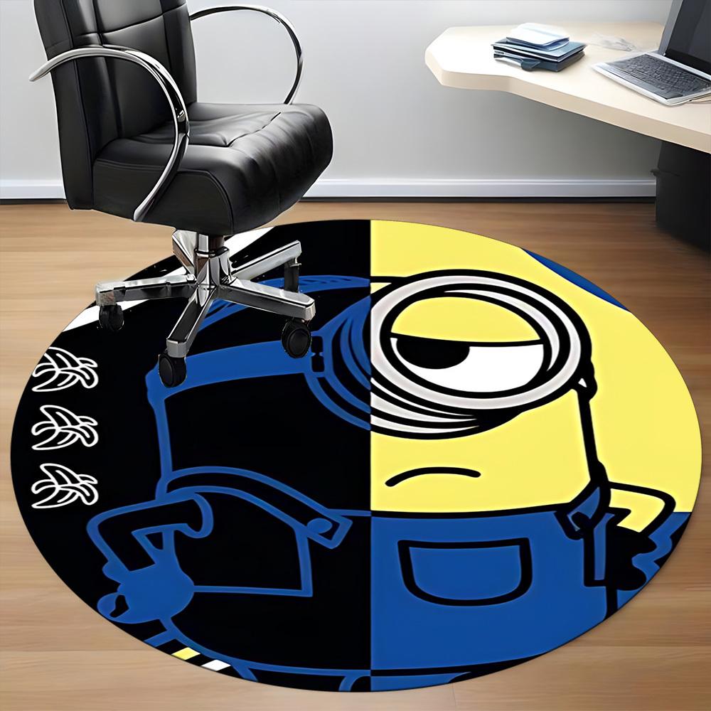Minion Office Round Area Rug, Indoor Mat Suitable For Office, Under Office Chairs Bedroom Living Room Home Decor, DT1212030