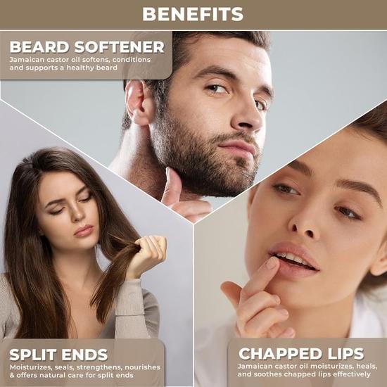 Ulei de Ricin Negru Jamaican Organic - 100% Pur, Presat la Rece, Nerafinat - Cel Mai Bun pentru Păr, Piele, Sprâncene & Gene - Ajută la Păr Mai Gros, Mai Puternic