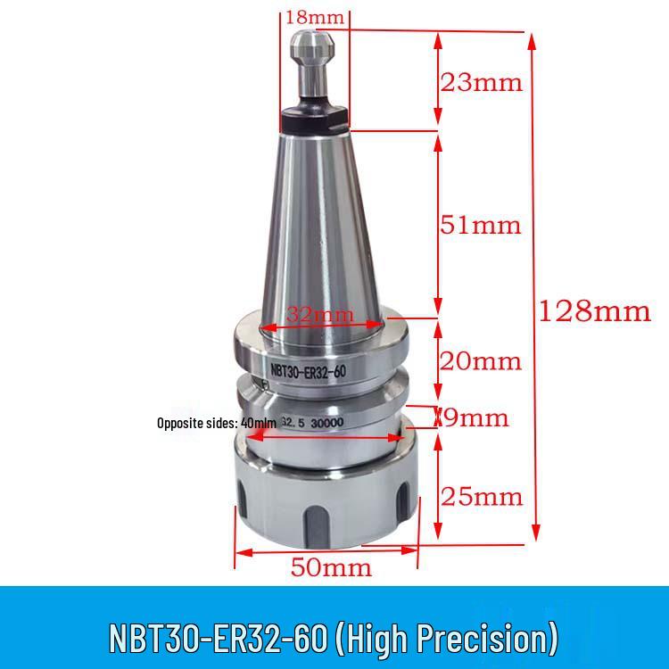 High Precision CNC Engraving Machine Tool Holder NBT30/SK10/16 with Dynamic Balance and Collet Wrench