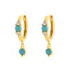 Elegant S925 Silver Turquoise Butterfly Studs & Four-Leaf Clover Earrings for Women