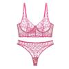 French Style Underwear Women's Ultra-thin Embroidered Lace Sexy Pure Desire Gathered To Prevent External Expansion of The Chest To Show Small Bra Set