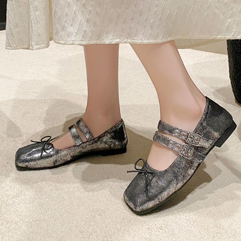 Fashion Designer Spring Women Mary Jane Shoes Fashion Square Toe Ladies Comfort Soft Sole Flats Women's Comfort Ballerinas Shoes