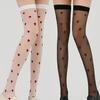 Lolita White Aesthetic Overknee Girl JK Socks-Kawaii Red Heart Embroidered Thigh High Stockings for Women Sweet Pantyhose