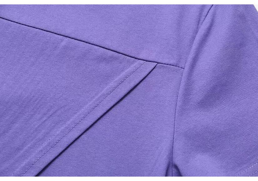 2021 Plus Size Summer Short Sleeve Women's Drawstring Irregular T-shirt, Slimming Design for 200 Jin 464