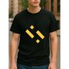 European sizes Geometric Pattern Short-sleeved T-shirt, Versatile Daily Top, All-season Casual Style Very Versatile Men's T-shirt, Round-neck Top