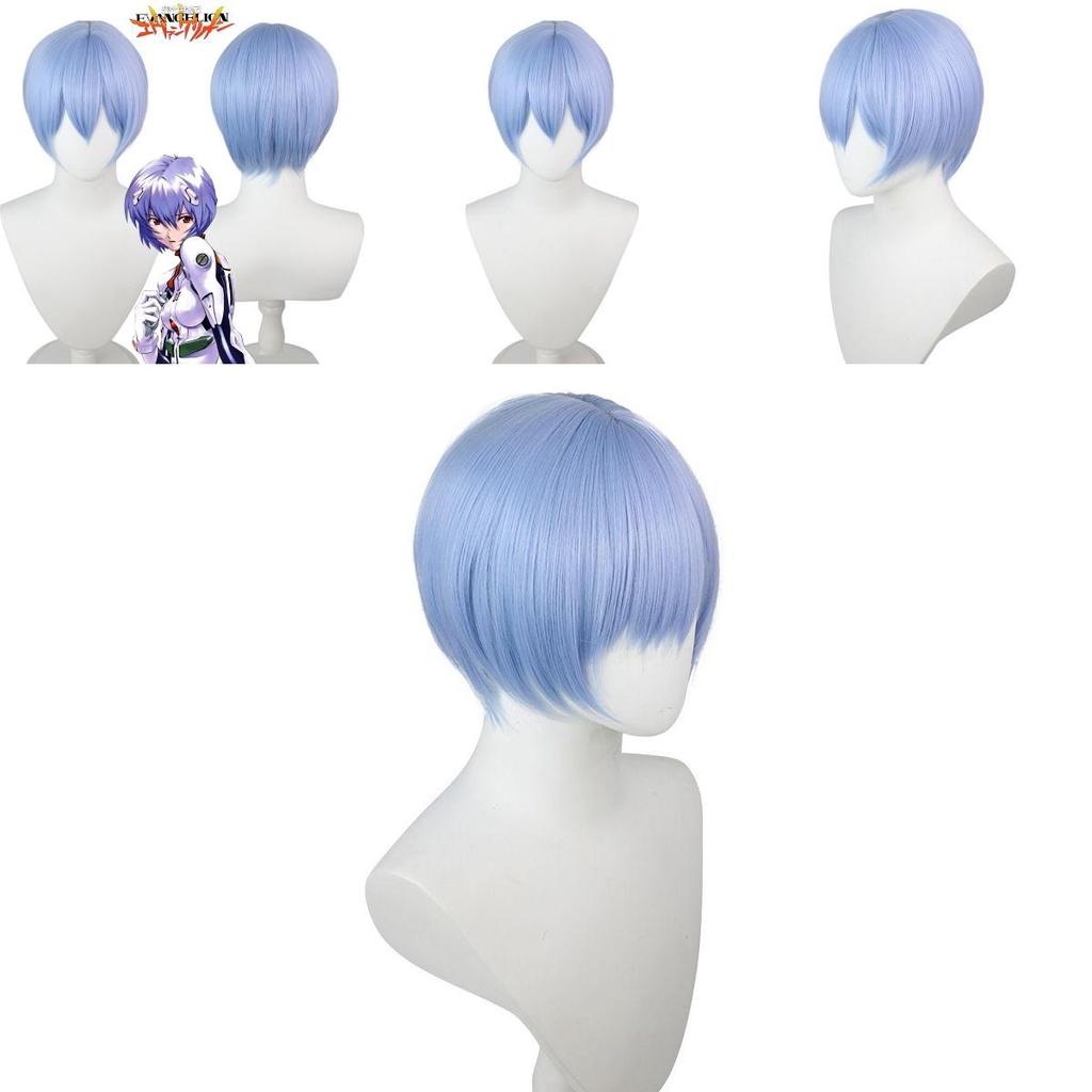 Authentic Eva Ayanami Rei Cosplay Wig With High Temperature Wire Light Blue