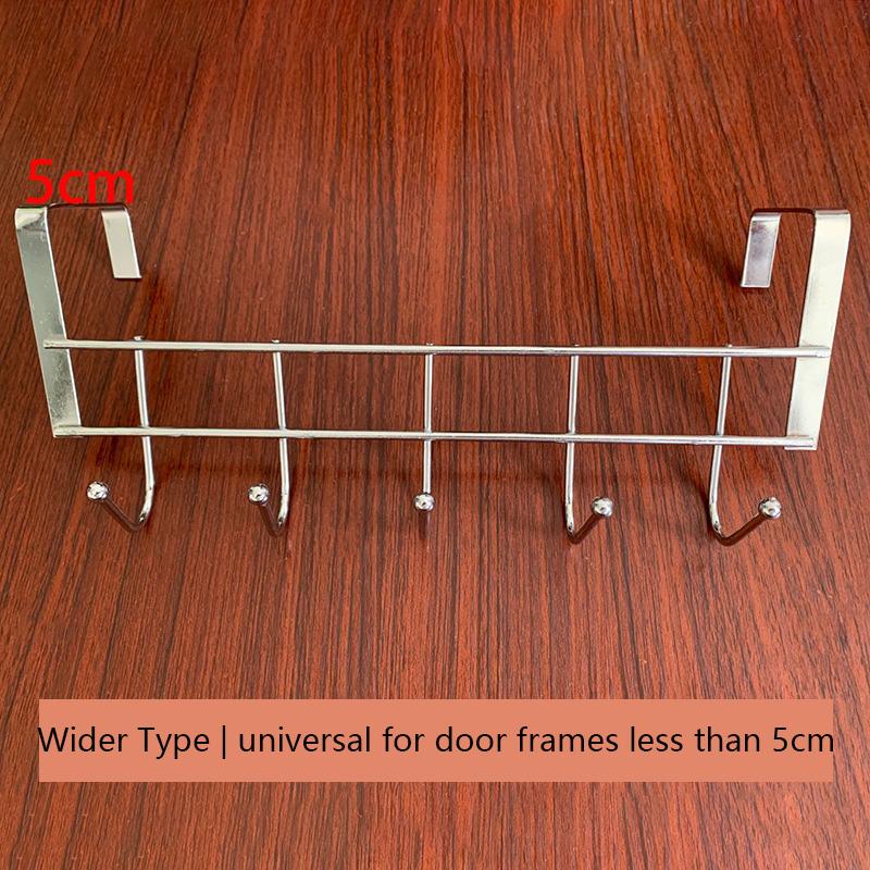 Over The Door 5 Hooks,Stainless Steel Cabinet Door Storage Holder,Multifunctional Organizer Rack for Closet Bathroom Kitchen