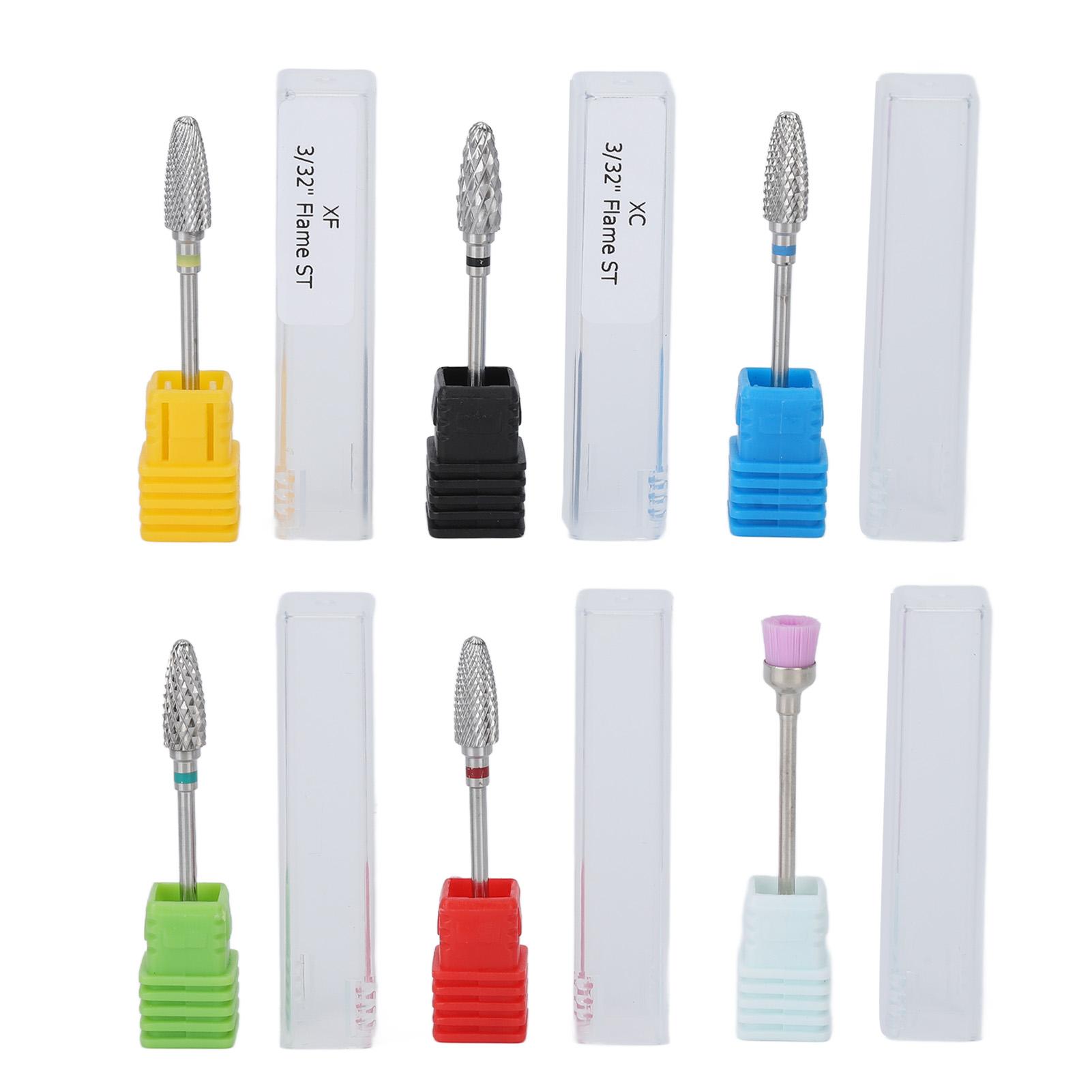 

Набор насадок для маникюра, салонная пилочка для ногтей из вольфрамовой стали, шлифовальная насадка с чистящей щеткой