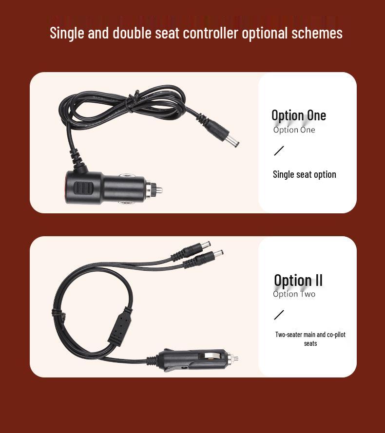 Car Heated Seat Cover with Backrest, 12V/24V for Sedans, Trucks, and Minivans.