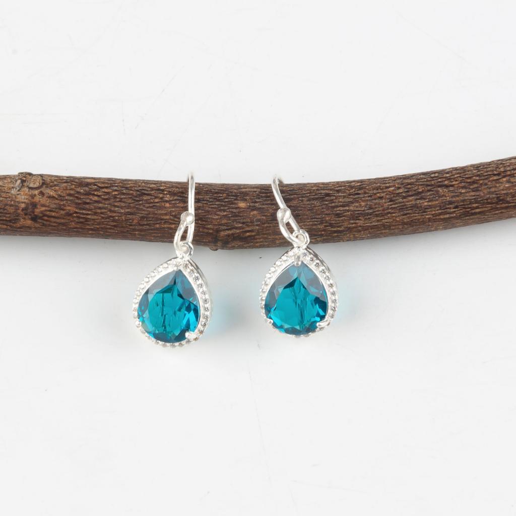 Apatite Gemstone 925 Sterling Silver Jewelry Zircon Earrings Anniversary Gift CZE-4-13