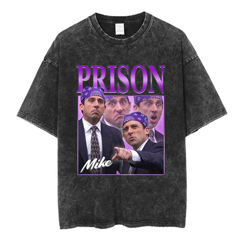 2026 Hot Sale TV Series The Office Dunder Mifflin Dwight Tv Show Scranton Washed T-shirts Men Women Cotton Casual Short Sleeves Tee Shirt Streetwear