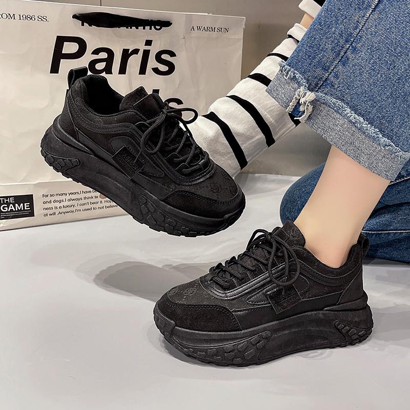 Fashion Thick Sole Casual Sports Shoes Four Seasons Versatile Comfortable Breathable Women's Vulcanized Shoes Plus spring autumn