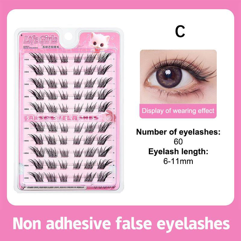 Self Adhesive Eyelashes Cluster Lashes No Glue Individual Lashes Soft Idol Lash Clusters Reusable Self Adhesive Lashes