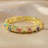 Stylish Four Leaf Clovers Enamel Alloy Bracelet Featuring Smooth Drip Oil Craft and Ethnic Flair Versatile Use
