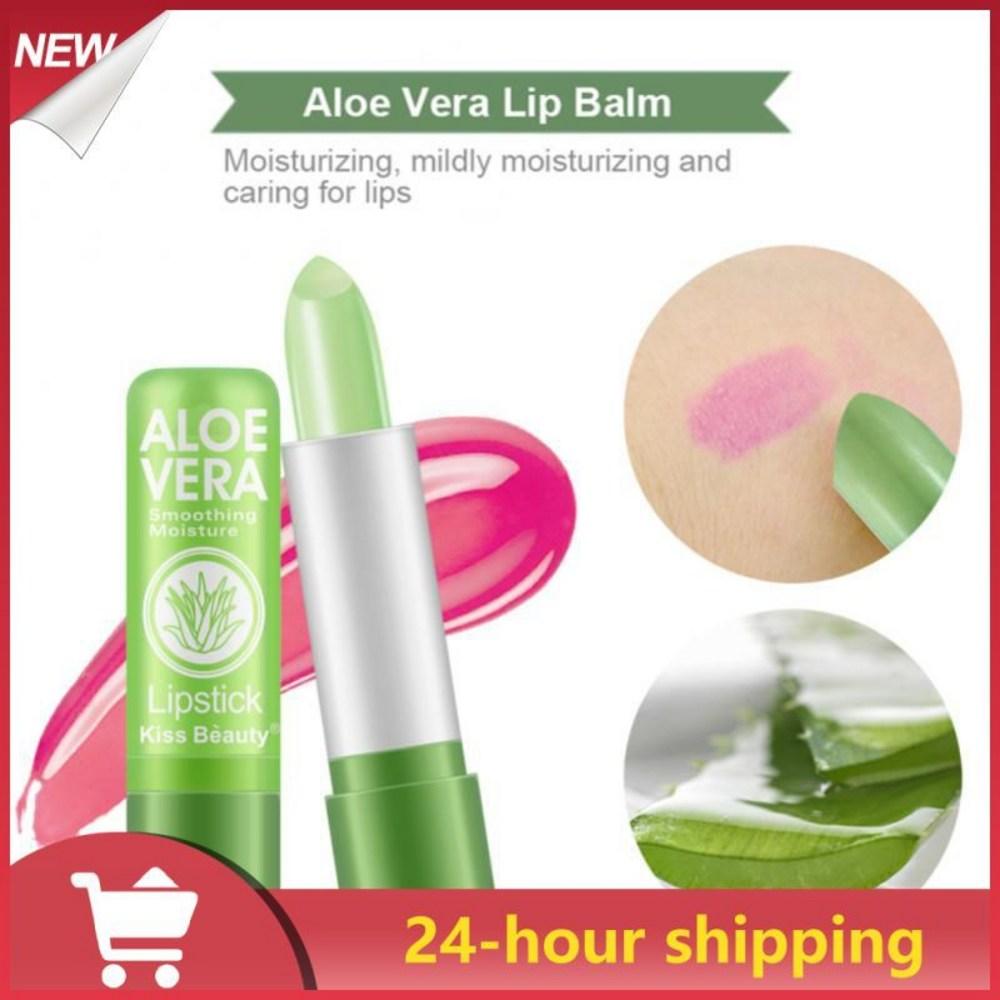 Rouge à lèvres tendance pour femmes, baume à lèvres à l'aloe vera, hydratant, changeant de couleur, longue tenue, estompé, rayures, cosmétiques de beauté 01