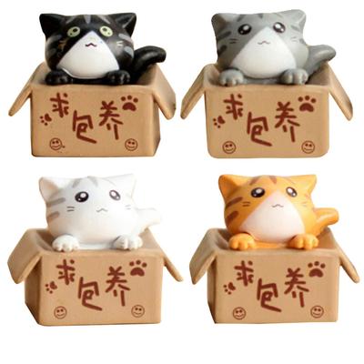 Cute Cat Resin Crafts Sculpture Moss Miniature Landscape Flower Pot Garden DIY Decoration Supplies