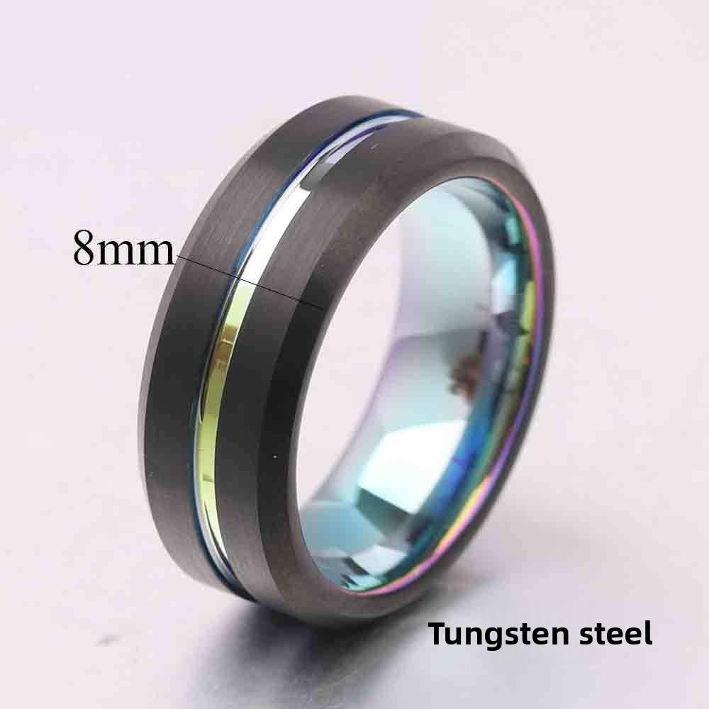 

Кольцо из вольфрамовой стали 8 мм, черного цвета, двухцветное, унисекс, модная бижутерия, подарок No. 12