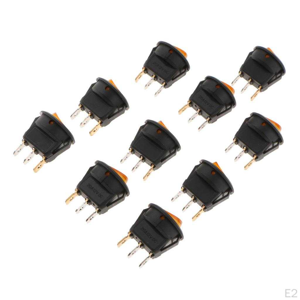 Round Illuminated Rocker Switch,LED Car Lights, Action,12V 20A