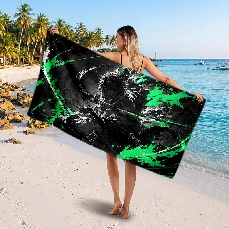 One Piece Printed Swim Towel, Portable Water Absorbent Towel for Beach Camping Daily Bathroom Use