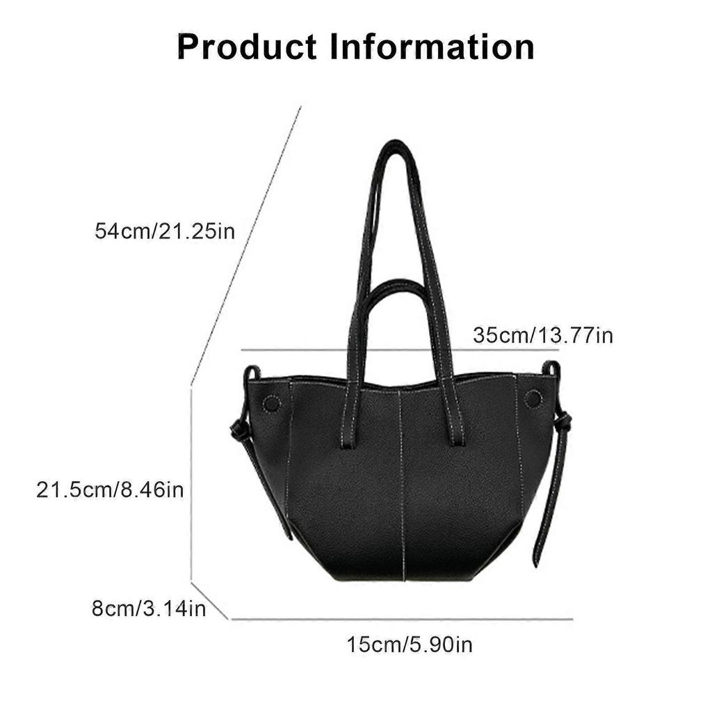 Women Fashionable Commuters High Capacity Shoulder Bag PU Leather Handbag Underarm Casual Shopper Bag for Everyday Use White