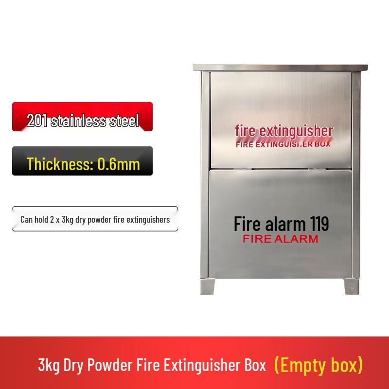 Stainless Steel Fire Extinguisher Box Set: 2-Piece, Fits 4kg/5kg Dry Powder Units