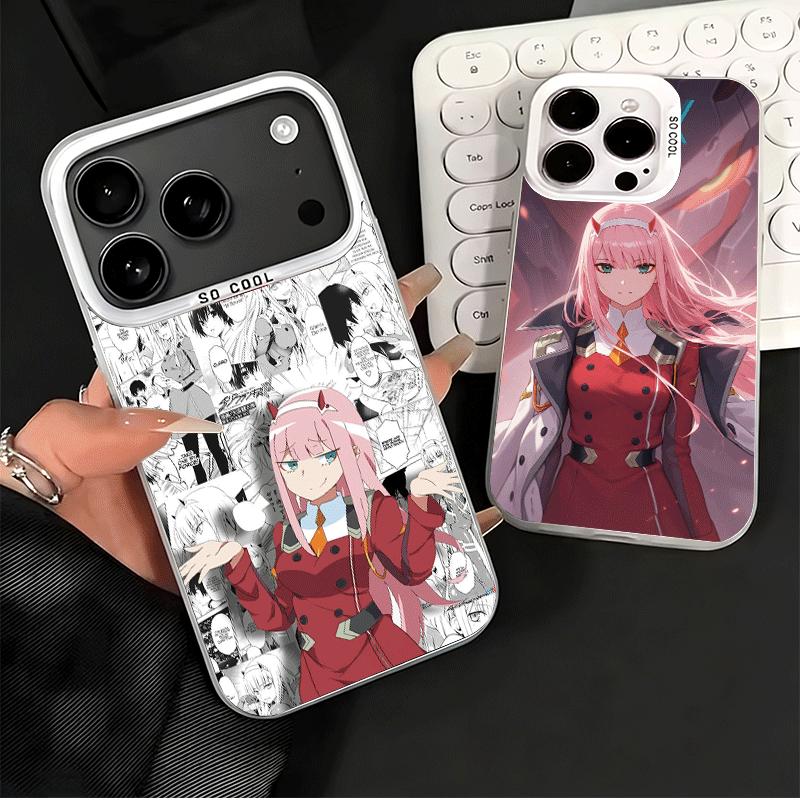 Darling Zero Two 02 Anime Shockproof Phone Case for iPhone 17 Air 16 16E 15 Pro Max 14 Plus 13 Mini 12 Back Cover Anti Fall Fund